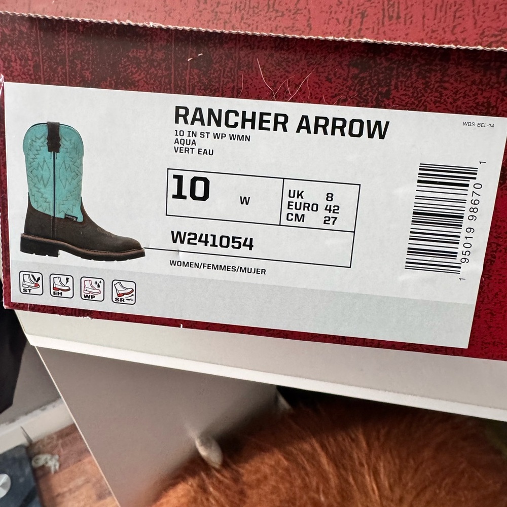 Wolverine Rancher Arrow Aqua and Brown Boots